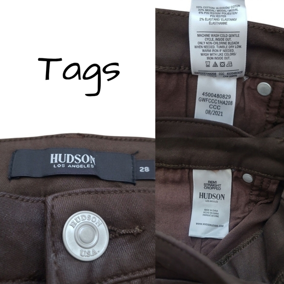 Hudson Jeans Remi High-Rise Straight in Coated Chicory Coffee Size 28 - Picture 6 of 10